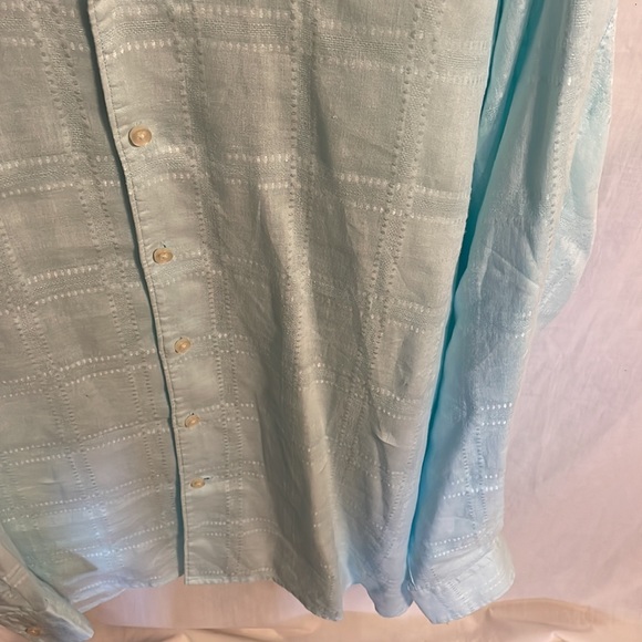 Tommy Bahama Shirt Men 2XL Light Blue 100% Linen Button Up Ling Sleeve 2X Large - Picture 7 of 12